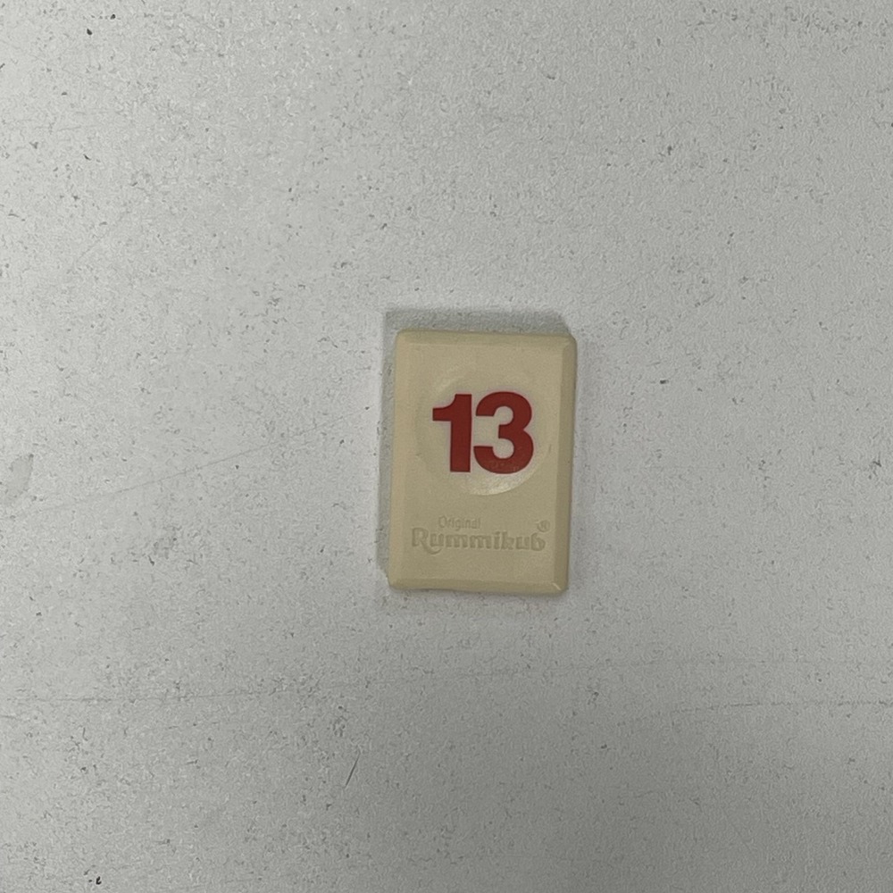 Rummikub Replacement Tiles Red 13 Pressman 1997 Game Parts White Plastic